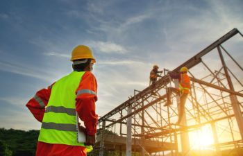 Workers at a construction site.